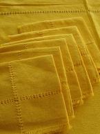  / Cotton Tablecloth with napkins Solid Yellow 78'' Round (6 people)